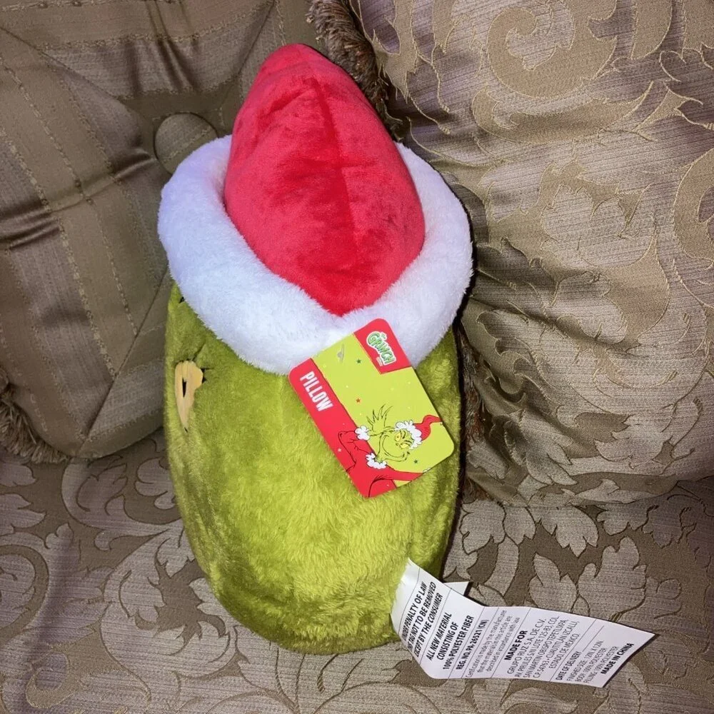 Dr. Seuss The Grinch Who Stole Christmas Jumbo Santa Hat Plush Pillow 18x17 Ruz